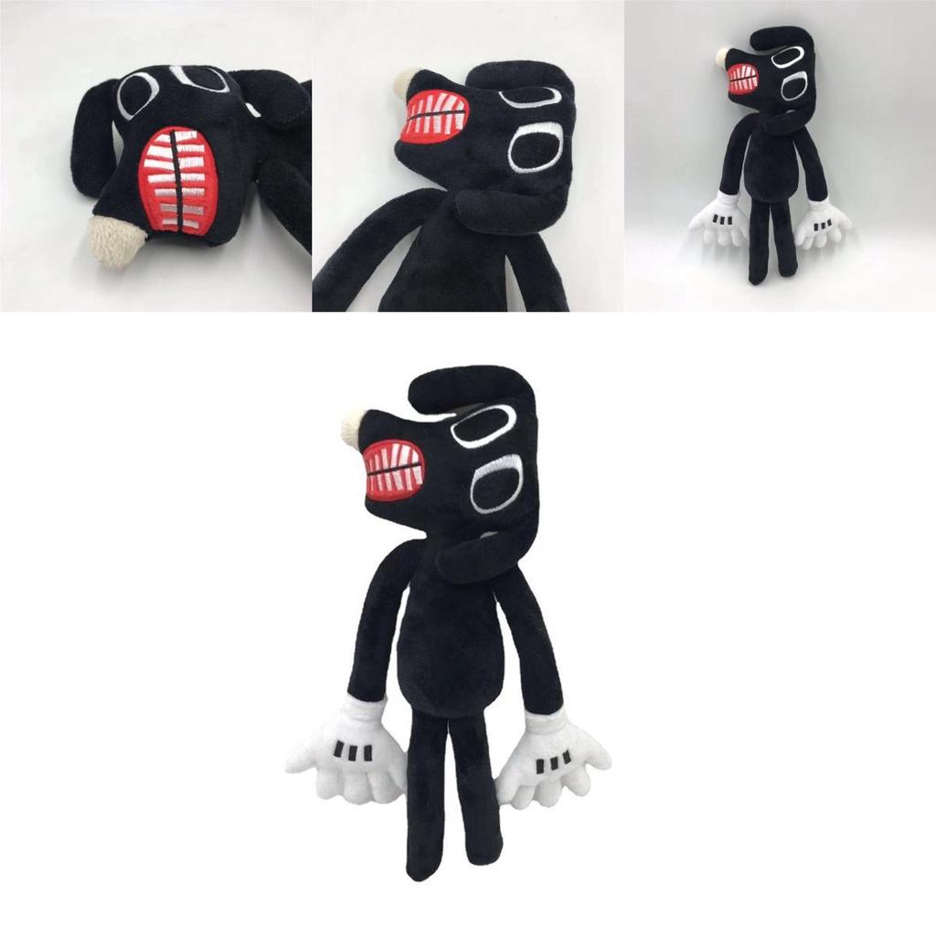 Siren Head Series Black Dog Plush Toy Crooked Neck Horror Stuffed Doll 30cm/11.8inch Height