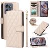 For Motorola Edge 50 Neo 5G/Moto S50 5G/Thinkphone 25 5G Case Wallet Rhombus Leather Phone Cover with Shoulder Strap,Wrist Strap