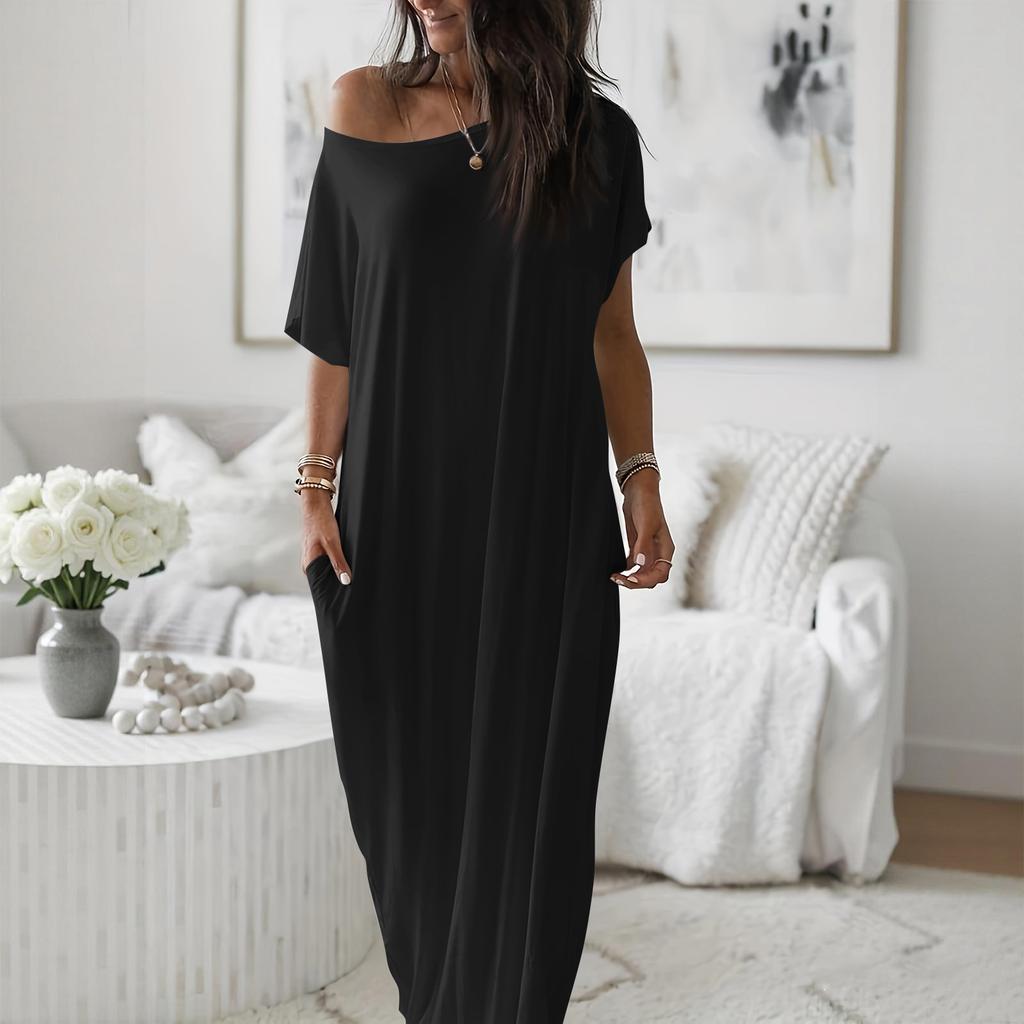 Women's Spring/Summer Short-Sleeve Long Casual Dress