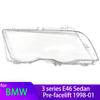 Car Headlight Cover For BMW E46 4 Door 3 Series 1998-2001 Lampshade Bright Shell Head Lamp Lens Covers 63136902766, 63126902754
