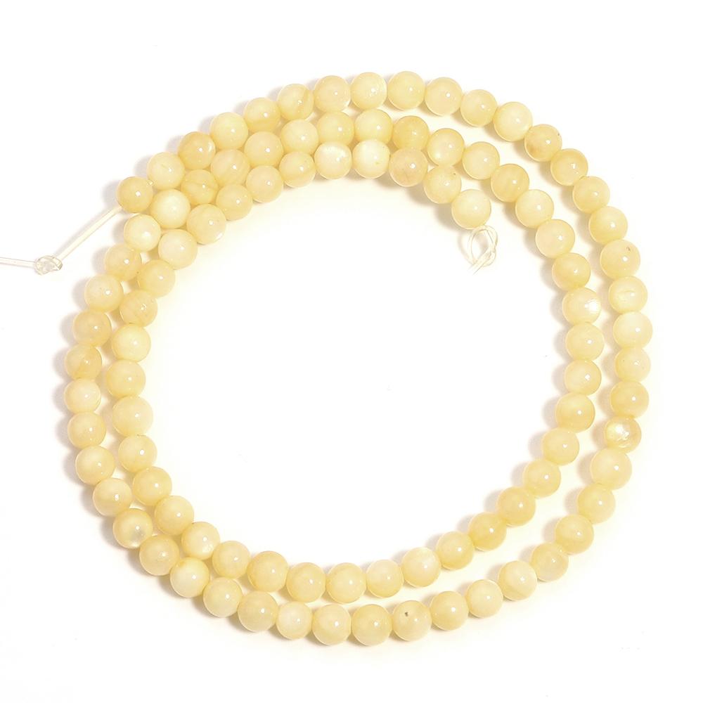 1 String 4mm Natural Shell Round Beads Colorful Loose Spacer Ball Beads For DIY Exquisite Bracelet Necklace Jewelry Supplies