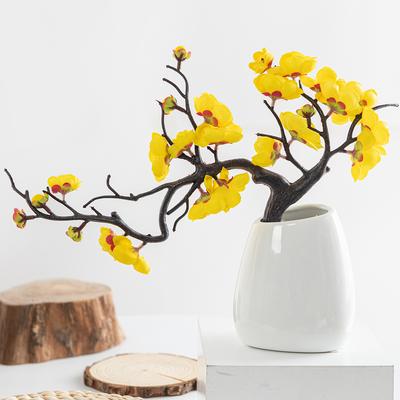 Artificial Flowers Spring Plum Blossom Peach Branch Silk Flowers Home Wedding Party Decoration Christmas Wreaths Accessories Diy
