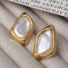 Vintage Baroque Shell Stud Earrings Women Gold Retro Premium Dainty Versatile Statement Fashion Jewelry Gift