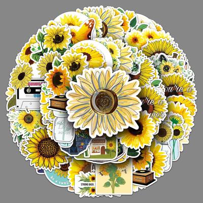 50 Sonnenblumen-Doodle Persönlichkeit Cartoon Blumen Kreative Kühlschrank Laptop Koffer Aufkleber
