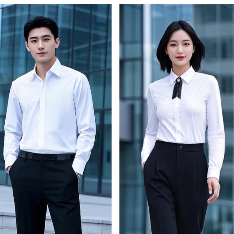 Qidingbao Stretch Plain Long Sleeve Business Shirt LYH810