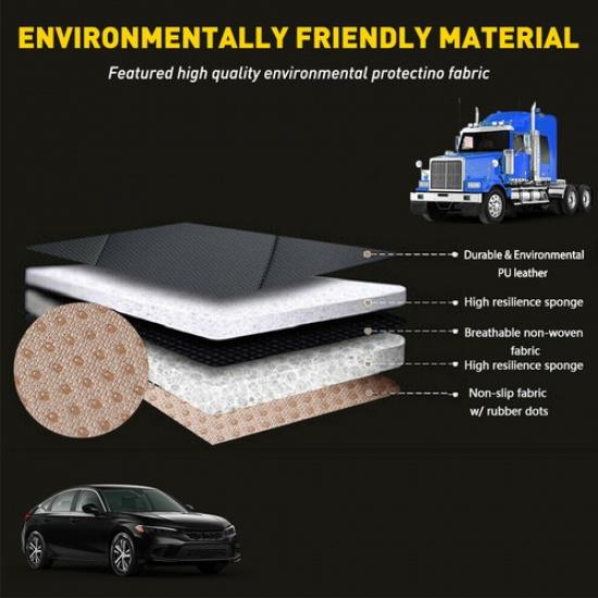 Car Front Cover Seat PU Leather Pad Breathable Cushion Mat Full Surround New