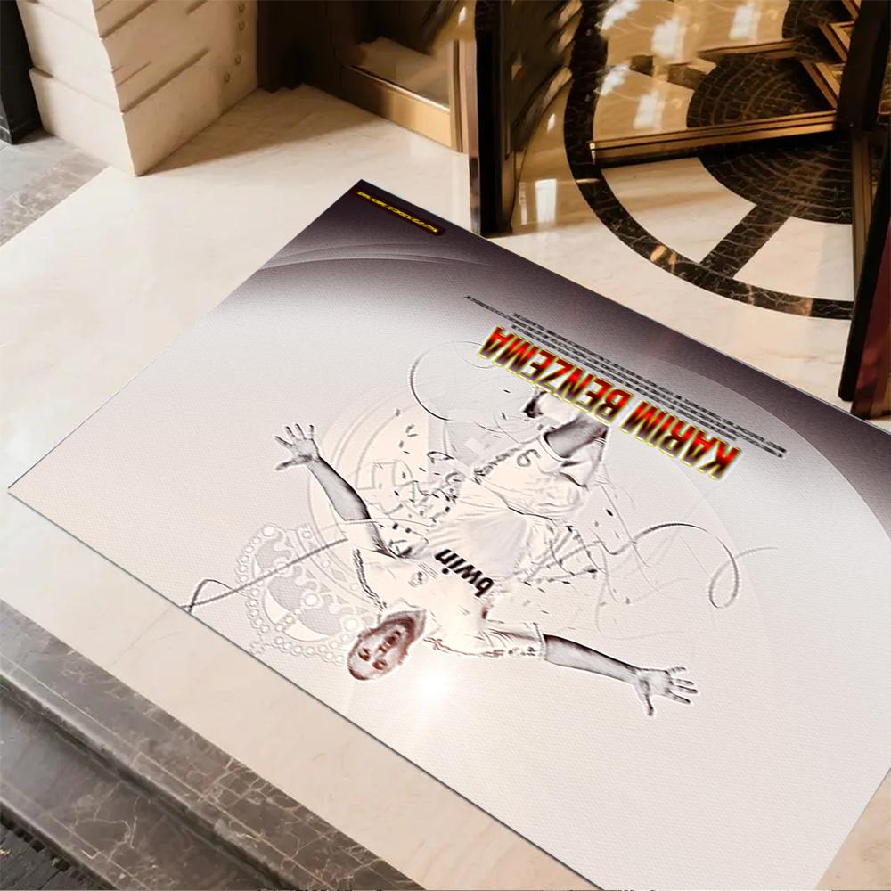 Karim Benzema's Flight Carpet Design for Balcony Hallway Playrooms Entryway Anti-slip Rug Decorate Offices Best for Christmas
