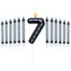 6Pcs 1 to 9 Number Candle For Racers Black and White Checkered Candle Anniversary Truck Candle Cake Topper Festival Candles Cake
