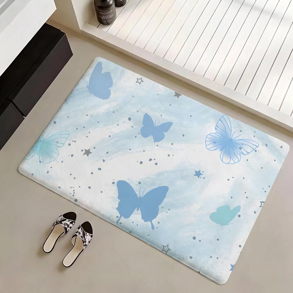 Floor Mat Eco Flannel Doormat Non-Slip Odorless Indoor Soft Short Plush Floor Rug Cute INS Aesthetic Style