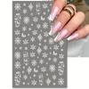 4pcs Christmas Nail Stickers with Snowflake Patterns, 3D Self-adhesive Paper Suitable for DIY Nail Art Ladies During Holidays