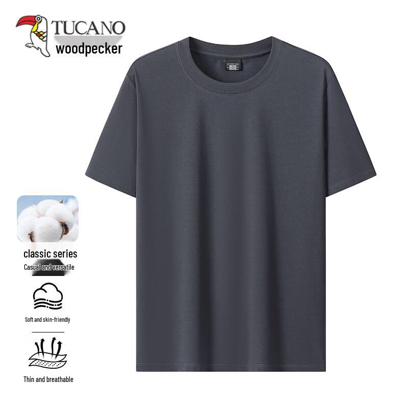TUCANO Men s Casual Thin Solid Color Round Neck T-Shirt XL