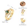 WES   CopperKite Cut Natural Moss Agate Gold Ring Sets For Woman Wedding Bridal Set Valentine Gift Jewelry