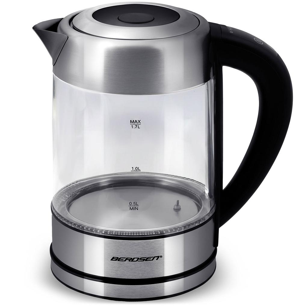 Electric Glass Kettle With Temperature Control 1.7L 2200W Berdsen Bd-714