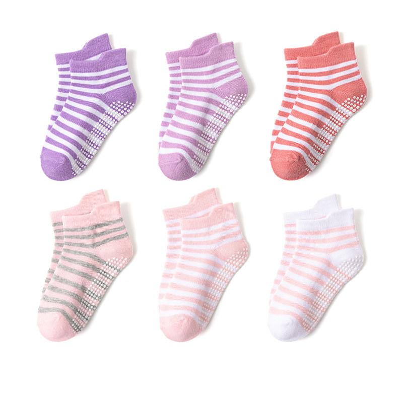 6 Paar 0-5 Jahre Rutschfeste Kindersocken mit Griff Kleine Mädchen Jungen Knöchelsocken Säuglinge Kleinkinder Kinder Bodensocken