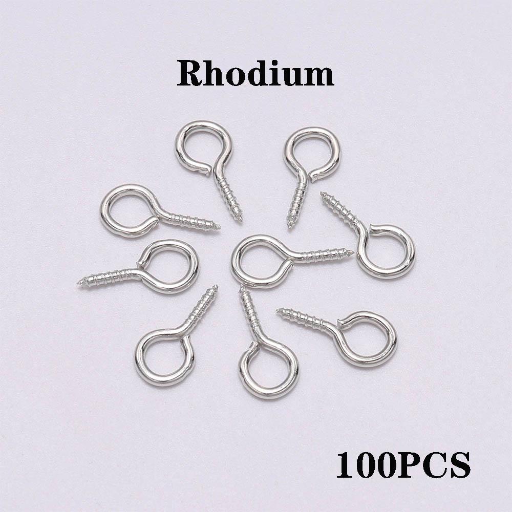 100-200Pcs Tiny Mini Eye Pins Screw Clasps Gold Connector Pendants Threaded Hooks For DIY Jewelry Making Findings Accessoies