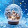 Christmas Snowman Hanging Decoration 2D Flat Snow Scene Sphere Ornament Festive Snowman Decoration for Christmas Tree Mantel Party Decor