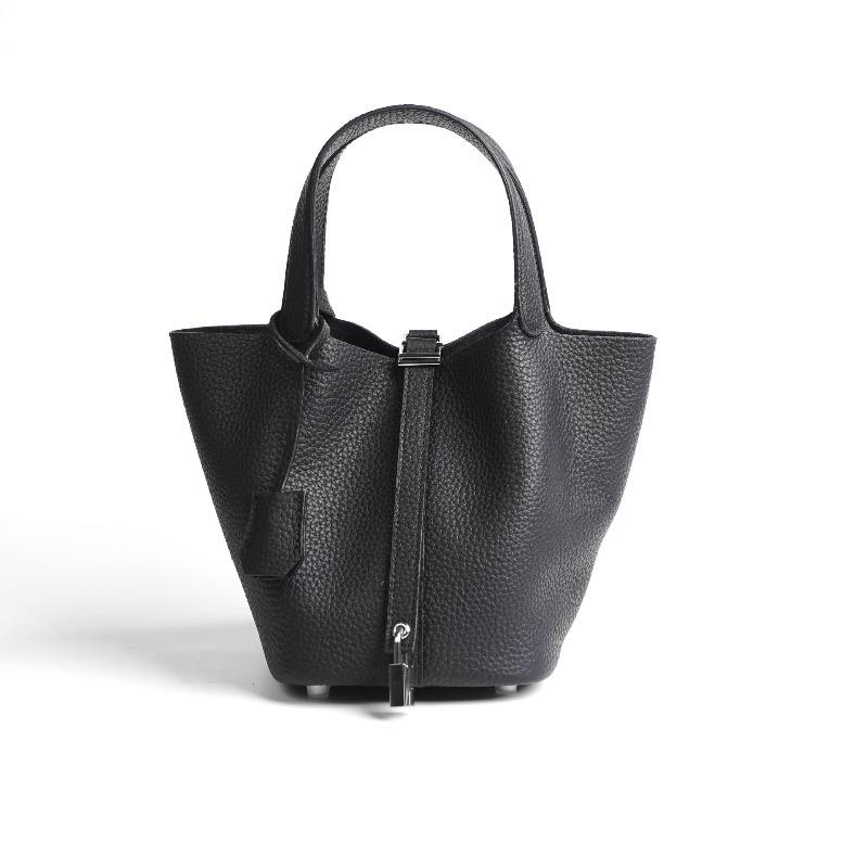 bag women's first layer cowhide vegetable basket bag versatile bucket bag genuine leather women's bag feeling handbag