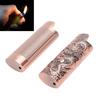 2 Pcs Lighter Case 8cm Length Grid and Dragon Pattern Exquisite Engraved Metal Lighter Cover for Party Bar