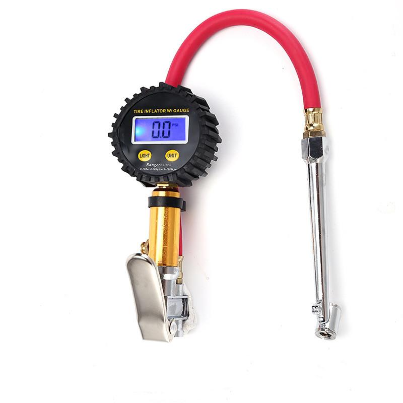 Tire Inflator Air Line Tyre Pump W/Digital Pressure Gauge Tester Universal for Car Motorcycle 3‑200PSI