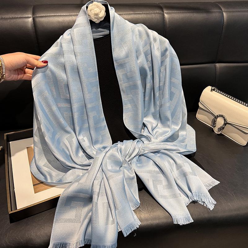 2025 New Design Brand Spring Women Scarf Fashion Geometry Print Hijabs Scarves For Ladies Shawls And Wraps Pashmina Stoles