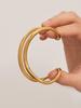 Korean Double Circle Arc Open Bracelet: Niche 18K Gold-Plated Stainless Steel Design