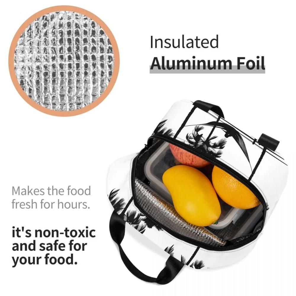 Beach Hammock Pattern Insulated Lunch Bag for Women Kids Portable Food Boxes Thermal Lunch Box Tote
