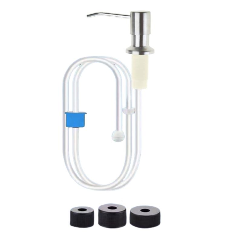 Durable 500ML Soap Dispenser for Kitchen Sink Black Silver Color Liquid Pump Bottle with Stainless Steel Head and Hose