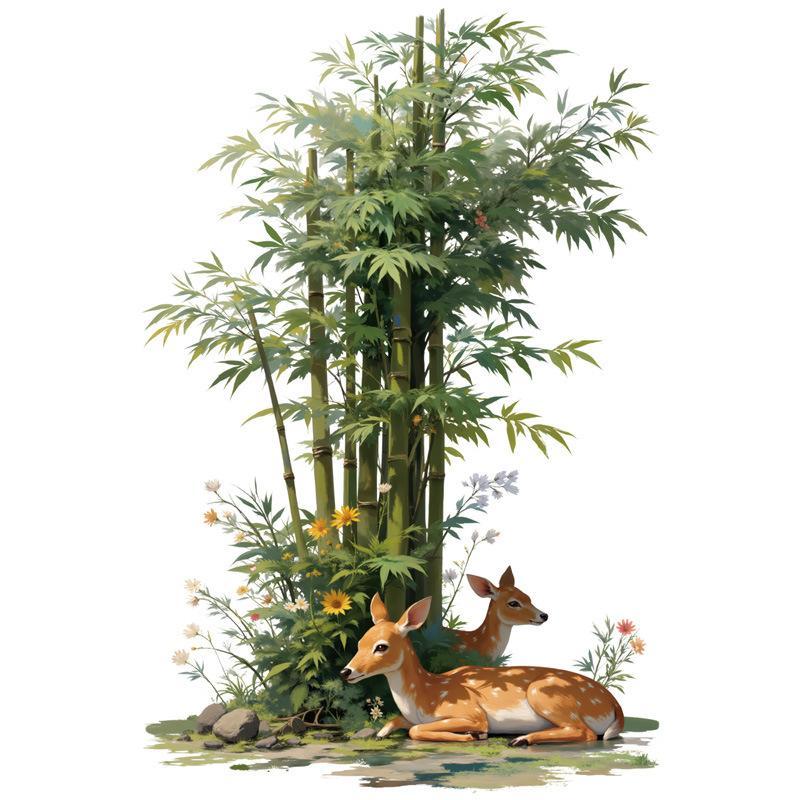 Tropical Plant Flower Tree Wall Stickers Self-Adhesive Fresh Simple Background Decorations For Home Garden