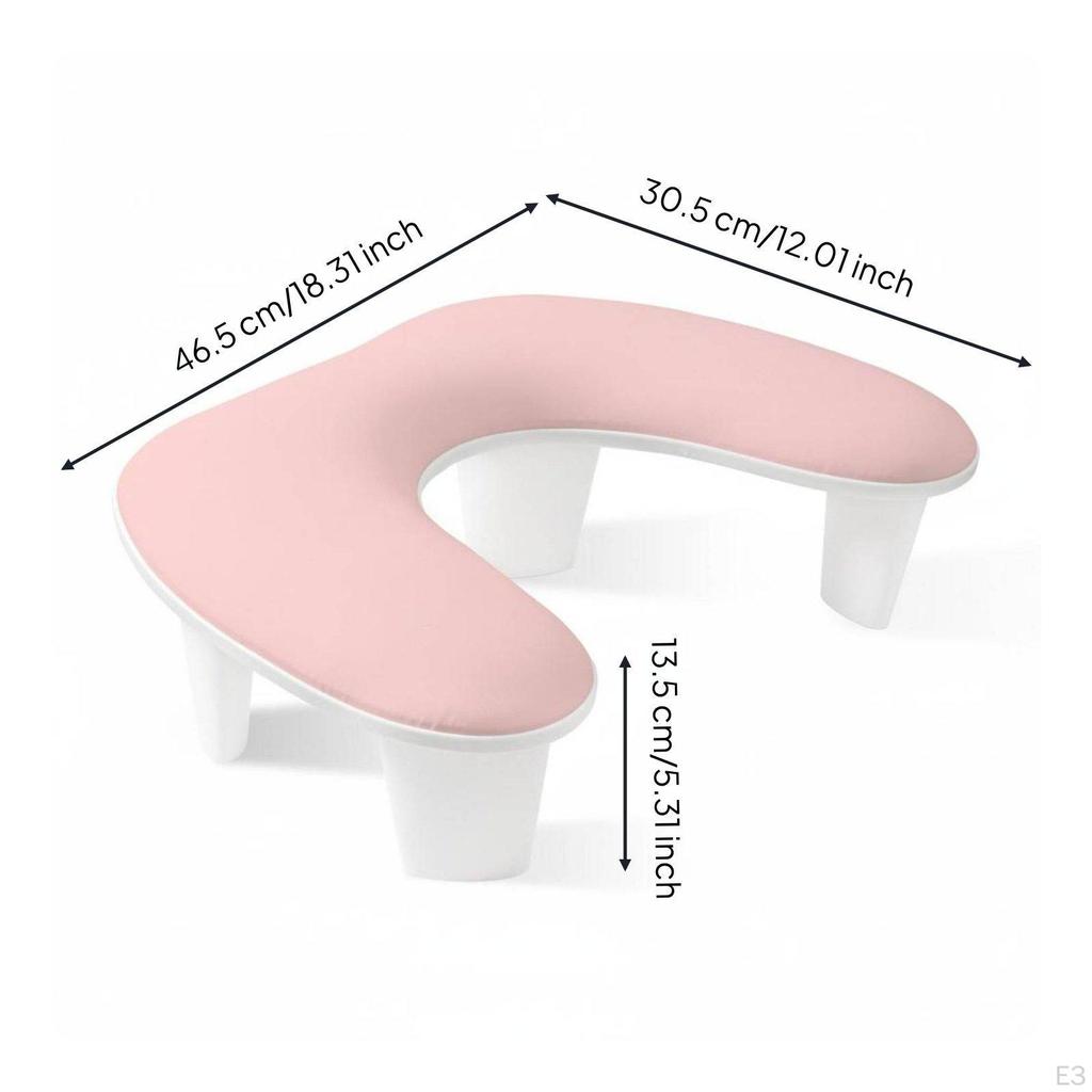 Curved Nail Arm Rest Ergonomic Design Manicure Hand Ease to Clean Cushion for