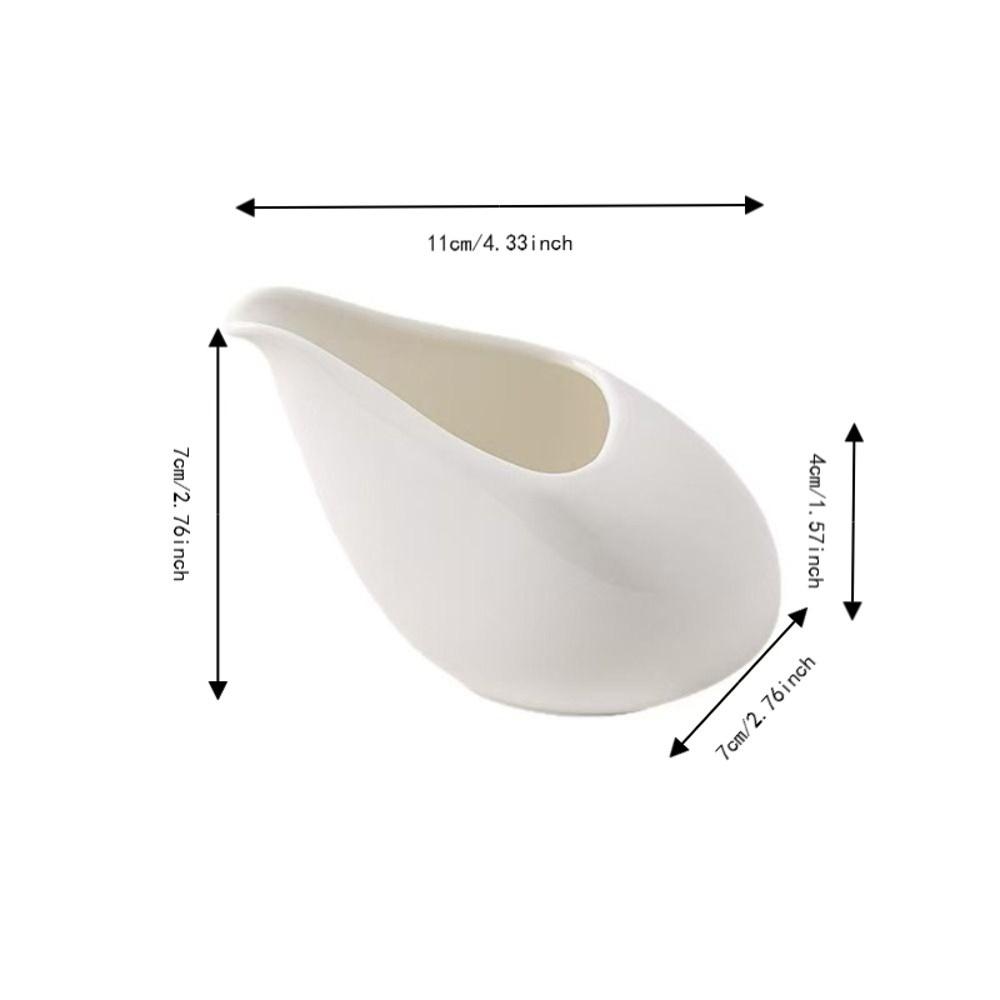 2 Piece Heat-resistant Gravy Boats Glazed Surface Sauce Dispenser Restaurant