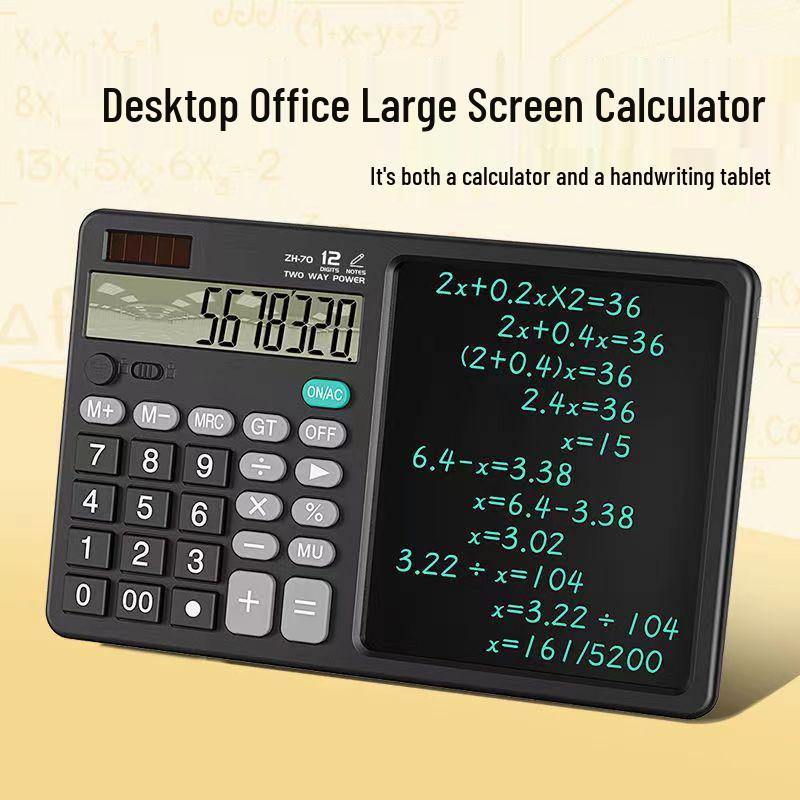 

High-Brightness XL Screen Desktop Calculator with Writing Pad