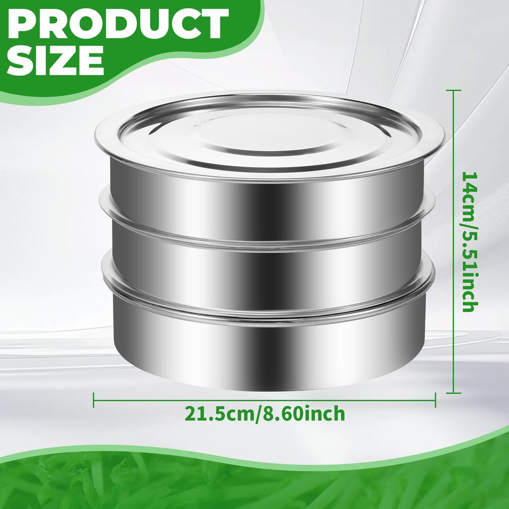 Seed Sprouting Kit Stainless Steel Mesh Sprouting Trays Stackable Bean Sprouts Grow Kit Reusable Beans Pea Seed Planting Tools