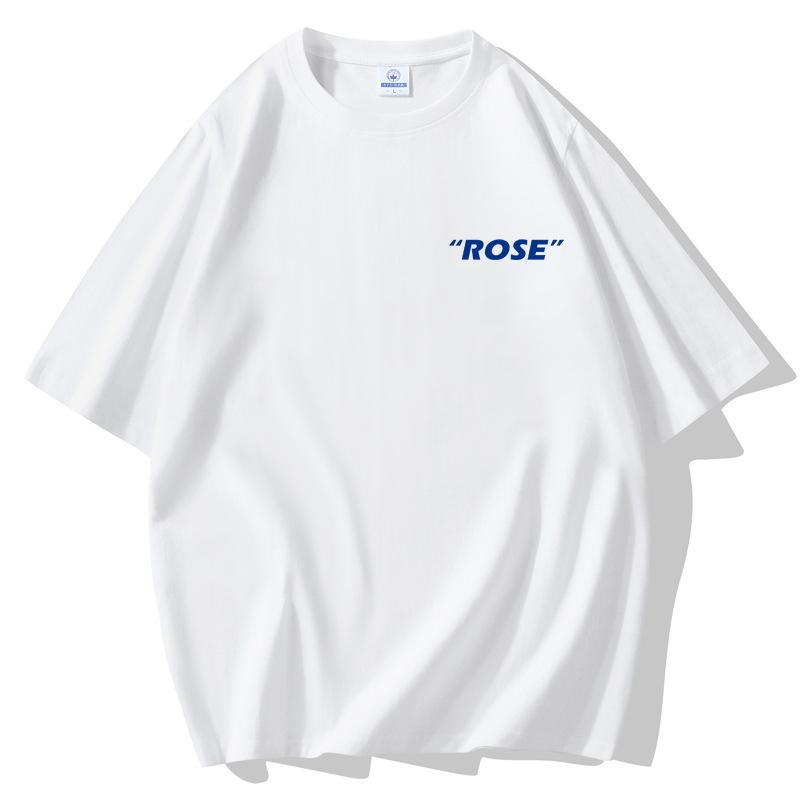 Rose Mens Short Sleeves Loose T-shirt 100% Cotton Casual Tee Size S-5XL