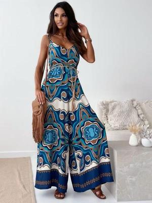 A Large Number of Spot Summer New Style Sling Sleeveless Floral One-piece Women 8035