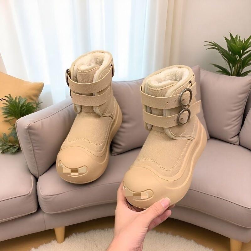 Thick-soled snow boots women's new winter big-headed cotton boots warm, piled, thickened and heightened snow cotton shoes
