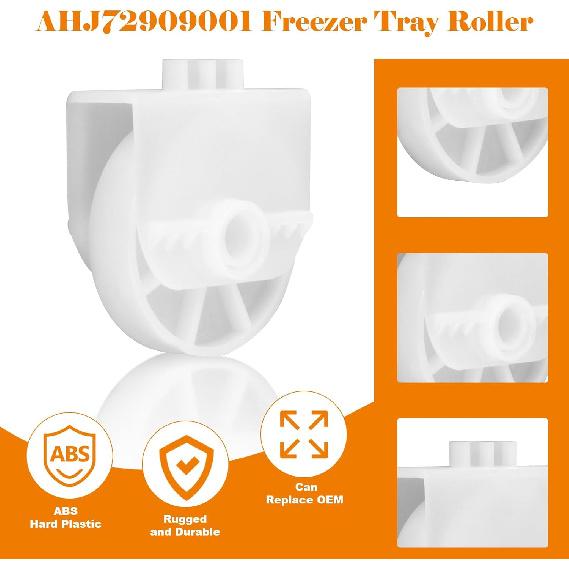 AHJ72909001 Refrigerator Freezer Drawer Roller Replacement for LG Kenmore Refrigerators Freezer Tray Roller Replaces AHJ73329901 AP4671331 PS3532772