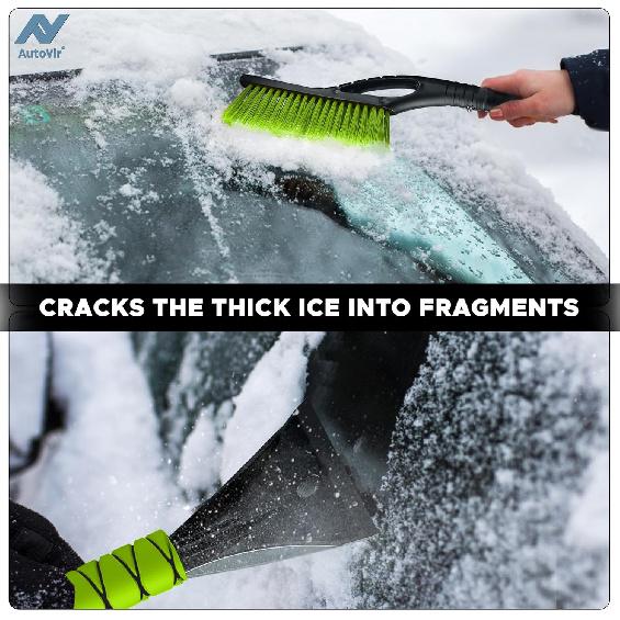 27" Snow Brush and Ice Scrapers for Car Windshield (1 Pack), Window Ice and Snow Scraper with Ergonomic Foam Grip, Snow Windshield Scraper with