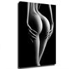 Sexy Frau Malerei Mädchen Poster und Drucke Schwarz und Weiß Wandkunst Leinwandbilder für Wohnzimmer Heimdekoration (24×36inch-Kein Rahmen)