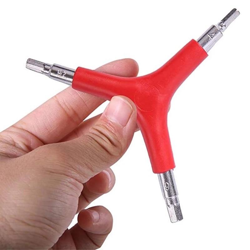 Llave hexagonal de 3 vías, herramientas de reparación de bicicletas, vaso hexagonal Allen trigémino