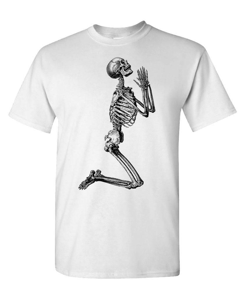 PRAYING SKELETON - Unisex Cotton T-Shirt Tee Shirt S разноцветный