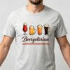 T-shirt Unisex in Puro Cotone Disegnata a Mano Tazza di Birra di Vari Tipi Slogan Birragetariano Decorazione a Linee Semplici T-shirt Girocollo