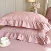 Juego de Falda de Cama de Encaje Coreano:  Protector de colchón antideslizante con volantes estilo princesa para camas individuales/dobles