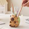Capybara Desk Pen Holder Resin Craft Stationery Organizer Pencil Storage Box  Desktop Decoration