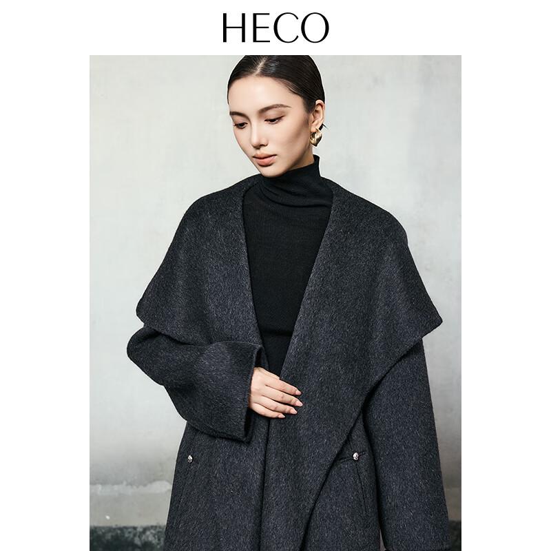 HECO Women's Simple Long Double-Faced Wool Coat