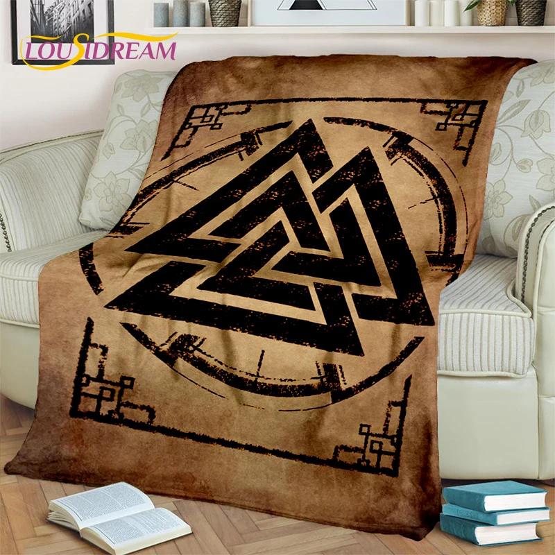 Odin Wikinger Symbol Valknut Nordisch Valhalla Decke, Weiche Überwurfdecke für Zuhause Schlafzimmer Bett Sofa Picknick Reisen Büro Abdeckung Kind