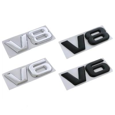 3d Metal Chrome V6 V8 Logo Fender Trunk Emblem Badge Sticker Decals Accessories