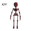 3D Printed Bone Ornaments Dancing Skeleton Aquarium Bubbler, Halloween Dynamic Fish Tank Ornament, Articulated Figurines Skull Oxygenating Ornament