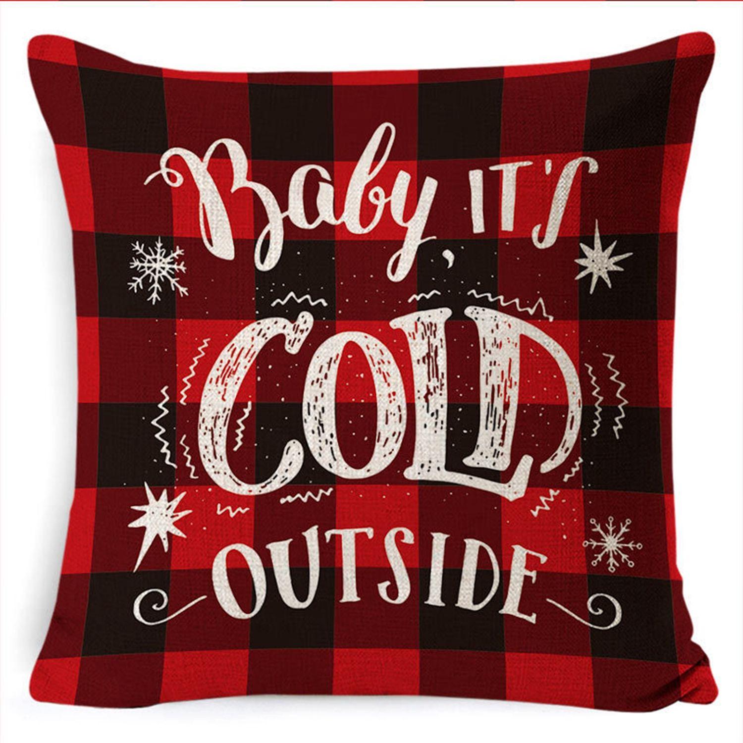 

Hot Sale Sofa Red Cushion Cover Decor Christmas Pillow Case Cotton Linen