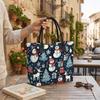 Christmas Snowman Pattern Large Capacity Casual Tote Bag for Daily Shopping