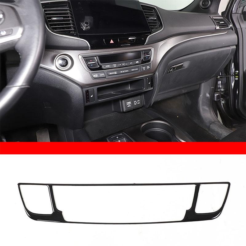 

For Honda Pilot Ridgeline Passport 2016- PVC Black Car Center Console Decorative Panel Trim Sticker Sticker Car Accessories 7